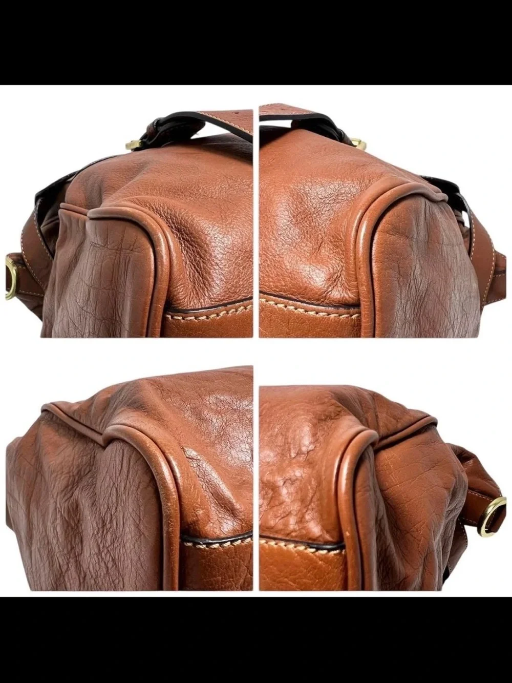Mulberry Chestnut Brown Leather Satchel with Gold Hardware
